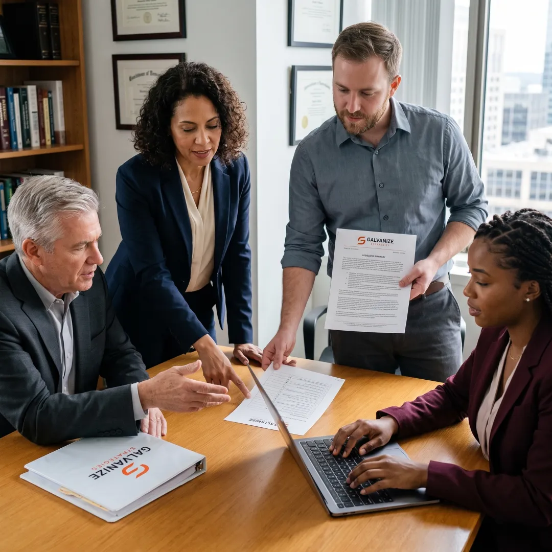 Team developing a strategic proposal