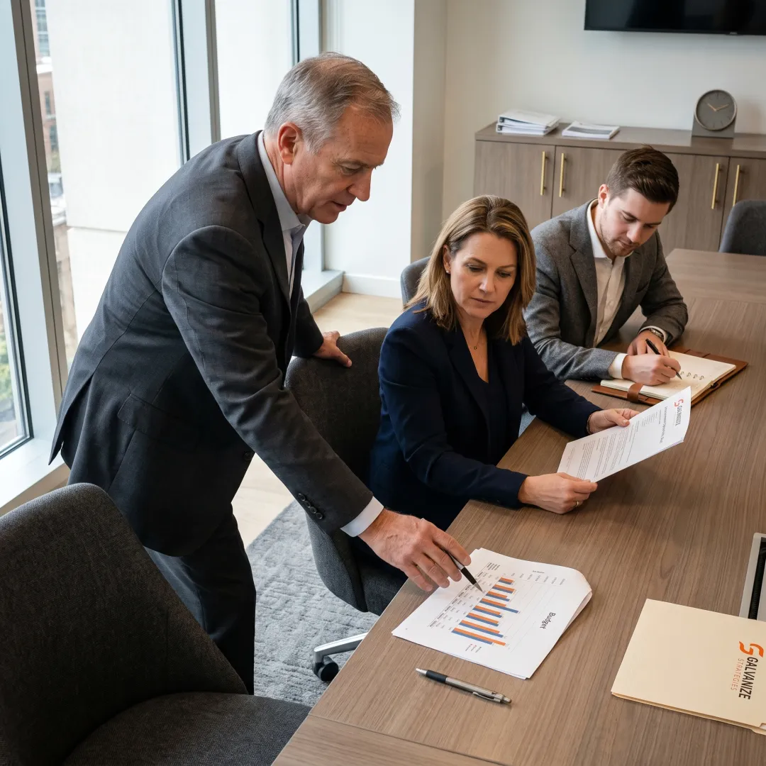 Professionals reviewing a government procurement strategy