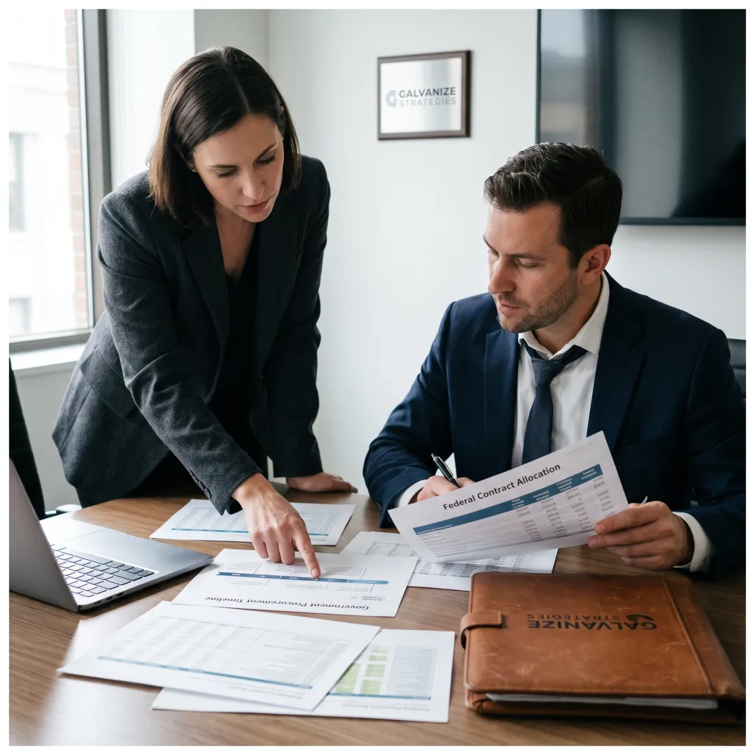Consultants reviewing a government procurement strategy