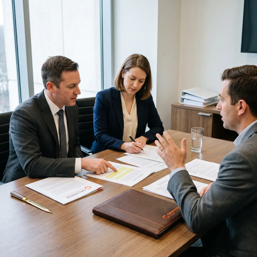 Federal policy advisors reviewing strategy