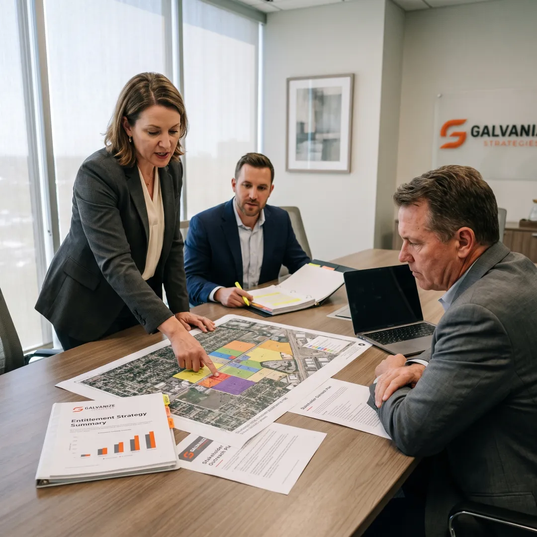 Consultants presenting a development approval strategy
