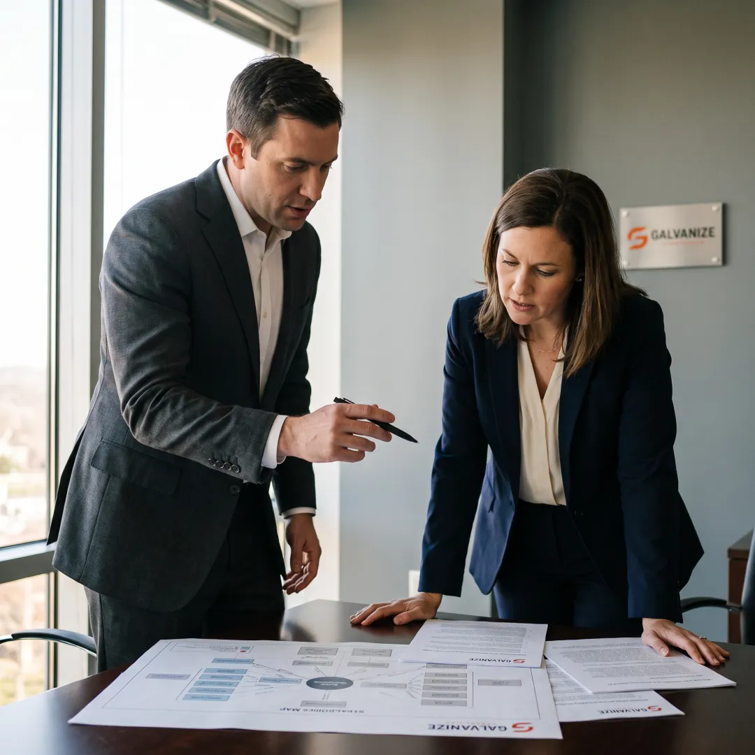 Advisors discussing a government relations strategy