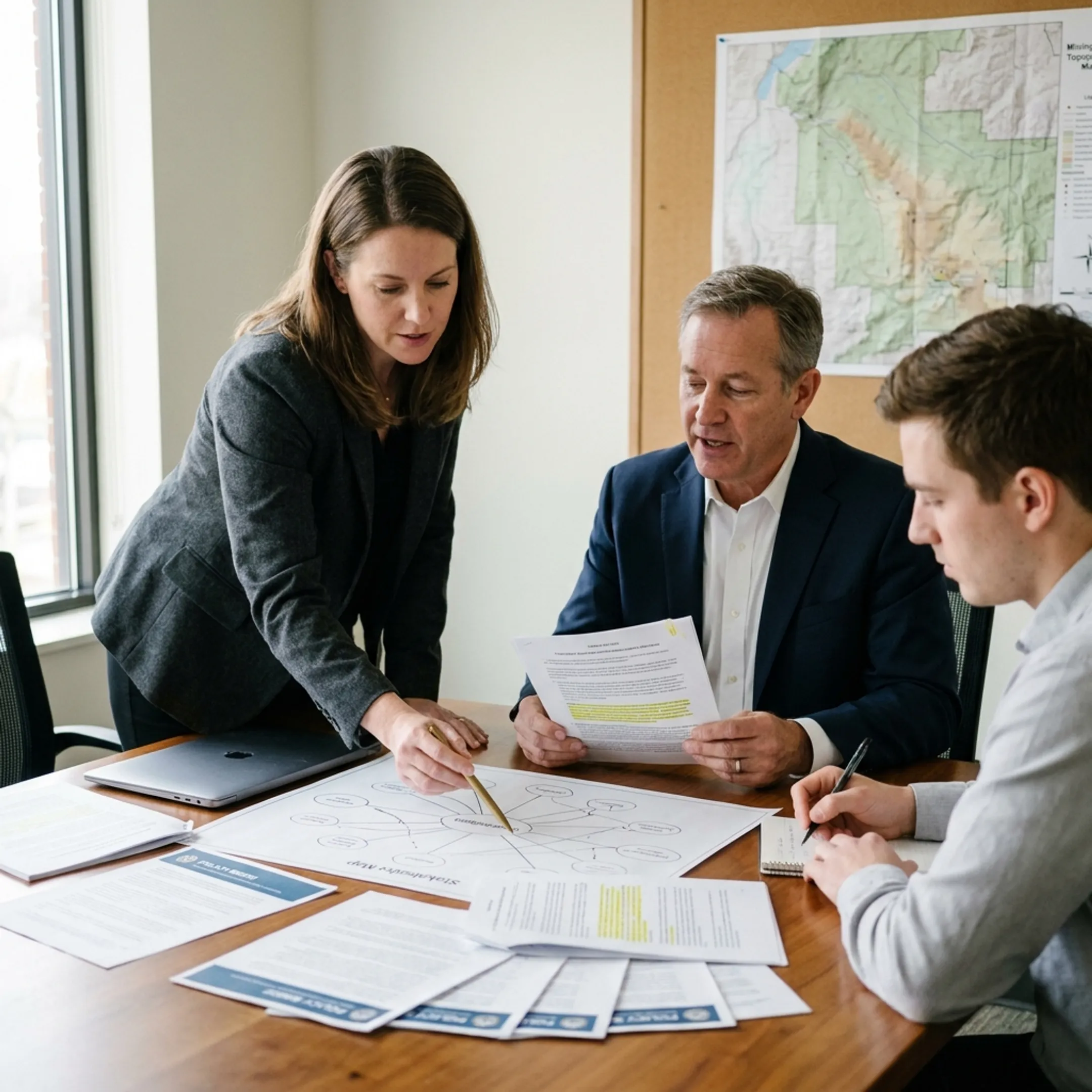 Lobbying professionals developing a mining policy strategy