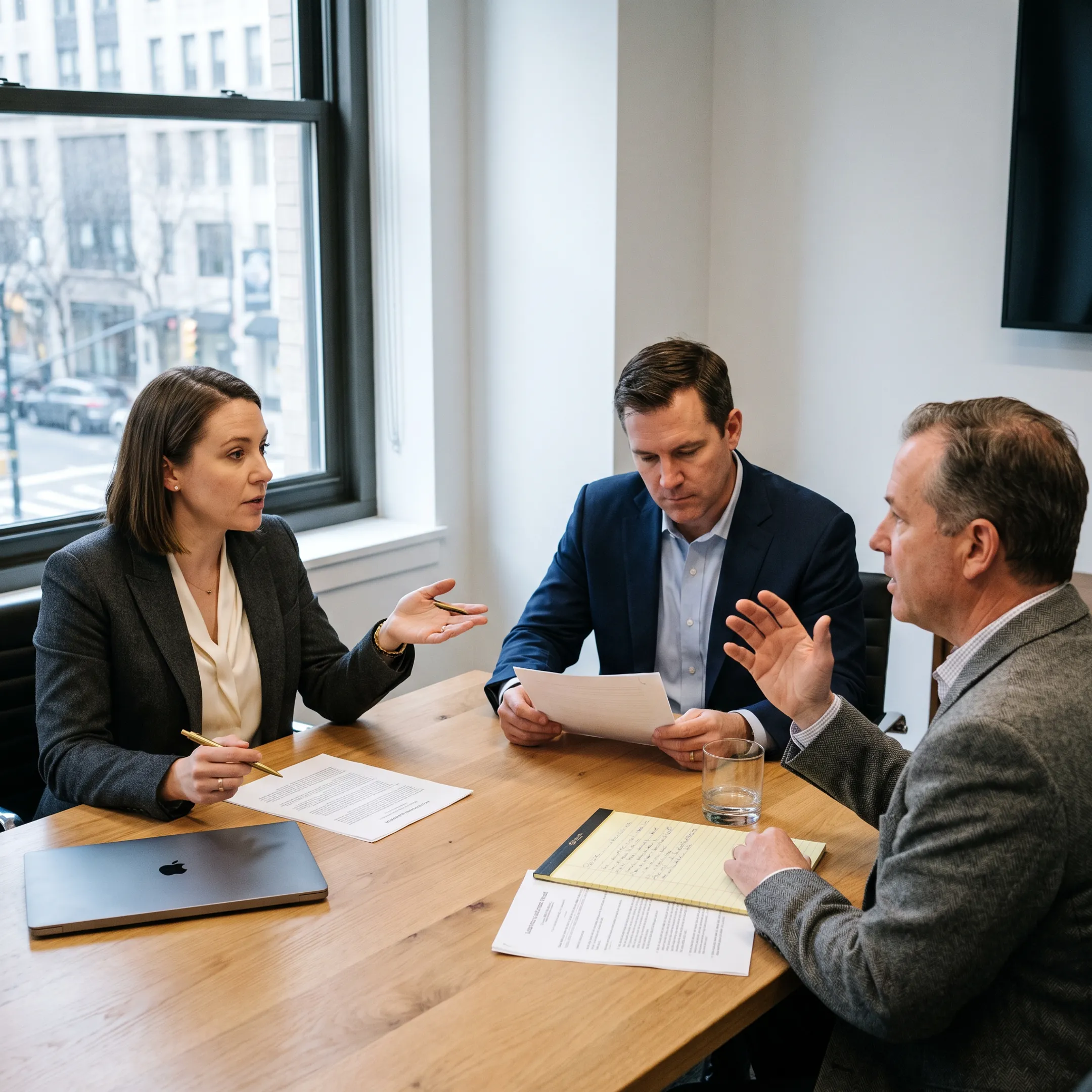 Government affairs strategists meeting with civic and policy stakeholders