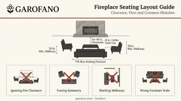 fireplace furniture clearance distances and common layout mistakes guide