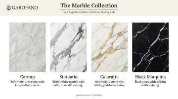 Comparison of four Italian marble types by veining and color