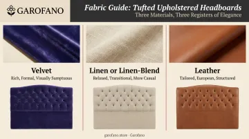Tufted headboard fabric comparison chart velvet linen and leather design registers