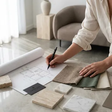 Custom furniture consultation and material selection