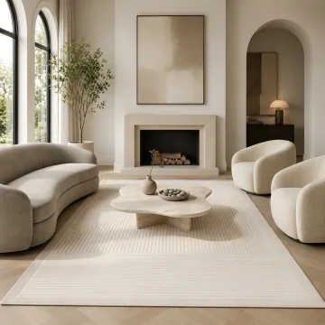 Elegant living room with high-quality rug