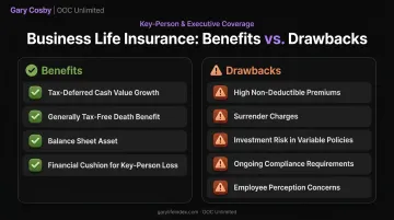 COLI benefits versus drawbacks comparison chart for business owners