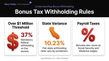 Bonus tax withholding rules for high earners and state variations