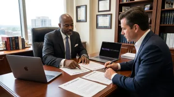 Insurance advisor consulting business owner on buy-sell agreement funding strategy