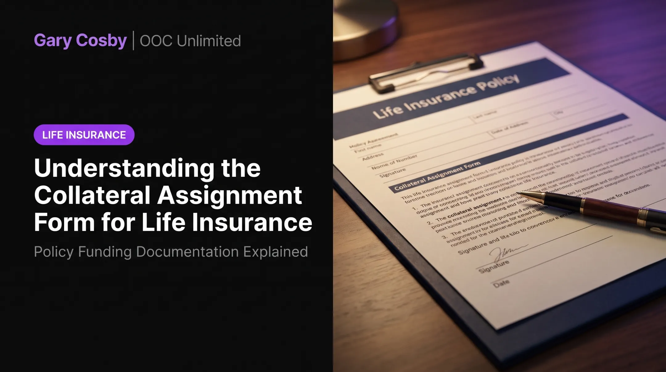 Understanding the Collateral Assignment Form for Life Insurance