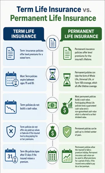 Comparison of permanent versus term life insurance policies for loan collateral