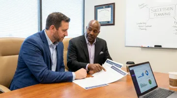 Insurance advisor structuring buy-sell agreement funding for family business owner