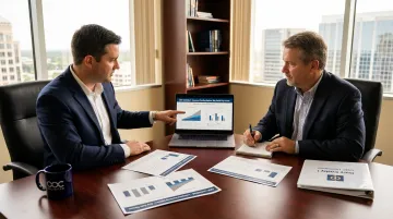 Financial advisor consulting business owner on succession plan insurance funding