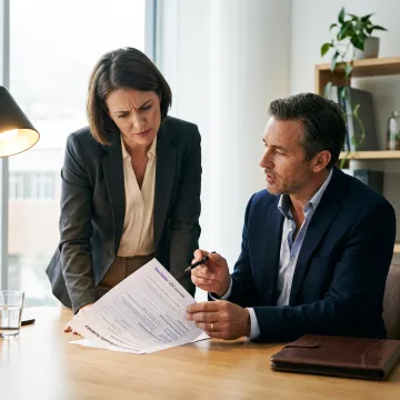Small business owner reviewing life insurance options
