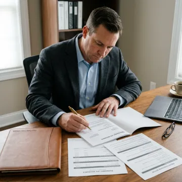 Advisor reviewing life insurance policy loan details