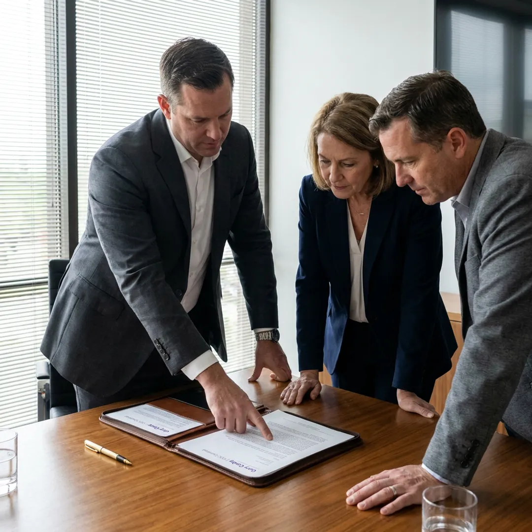 Advisor discussing business continuity strategy with owners