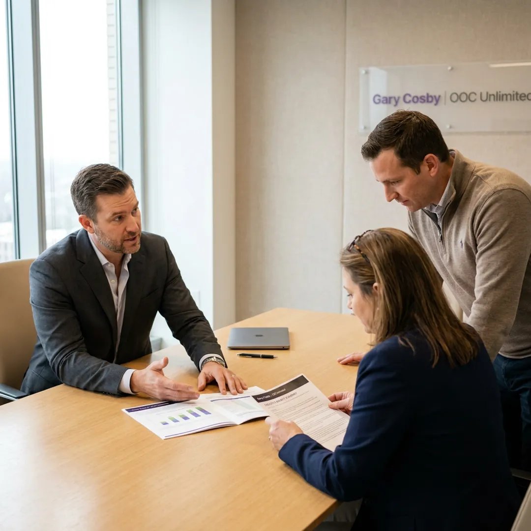 Business owners discussing executive benefit strategies