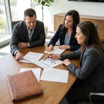 Business owners reviewing a succession plan