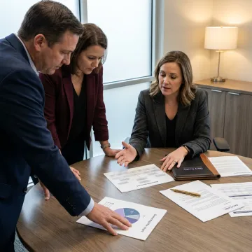 Business owners reviewing a succession plan