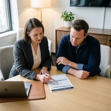 Business owner reviewing life insurance coverage options