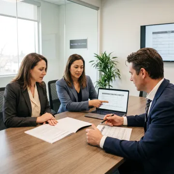 Business leaders reviewing executive life insurance plans