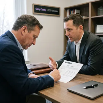 Advisor explaining split-dollar policy funding