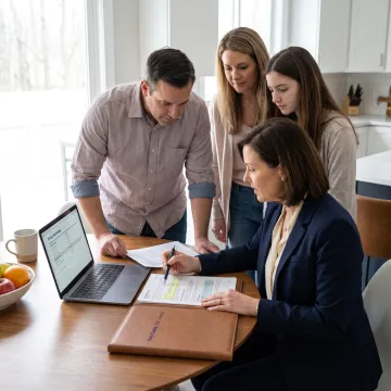 Family reviewing life insurance protection options