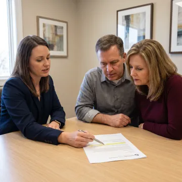 Advisor reviewing living benefit policy details