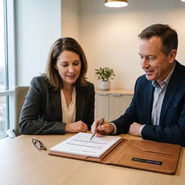 Business owner reviewing key person insurance coverage