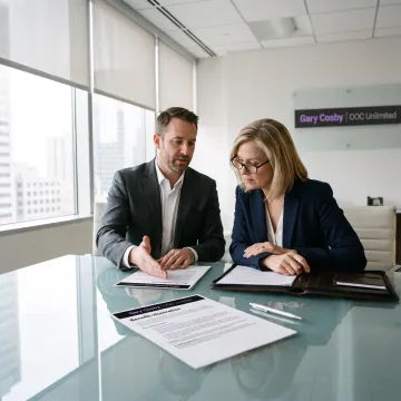Business owner discussing executive life insurance benefits