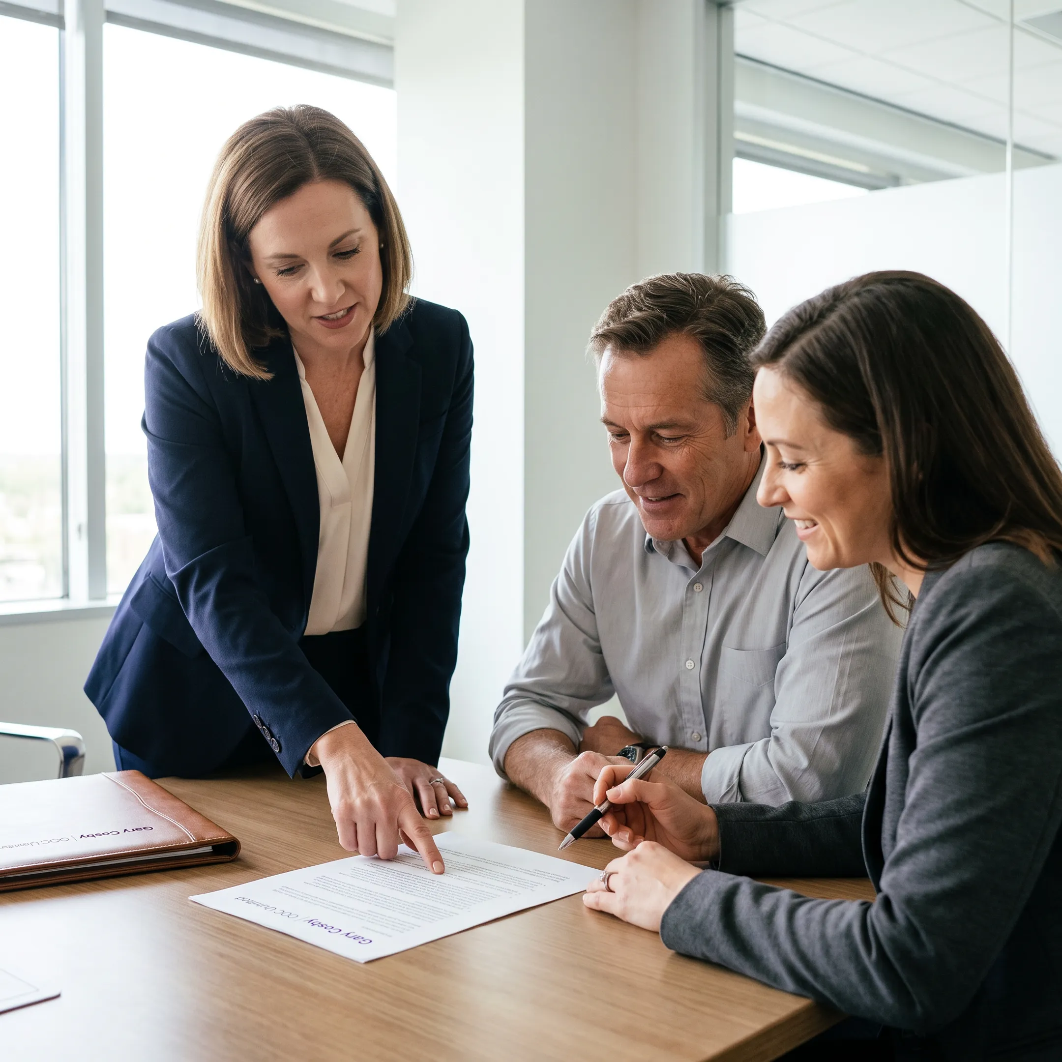 Business owners discussing succession planning