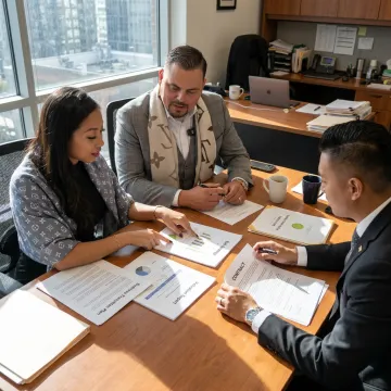 Business owners reviewing a succession plan