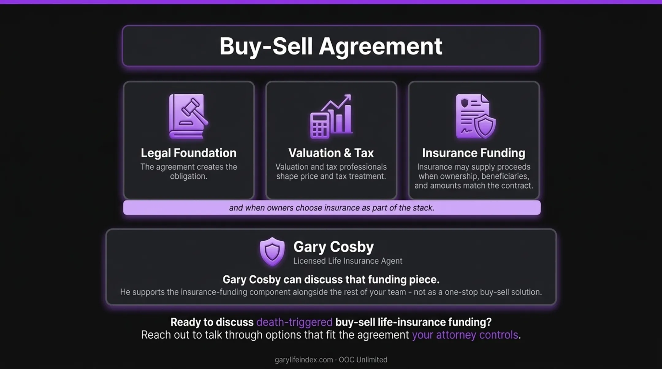 Review death-triggered buy-sell life insurance funding after material business changes