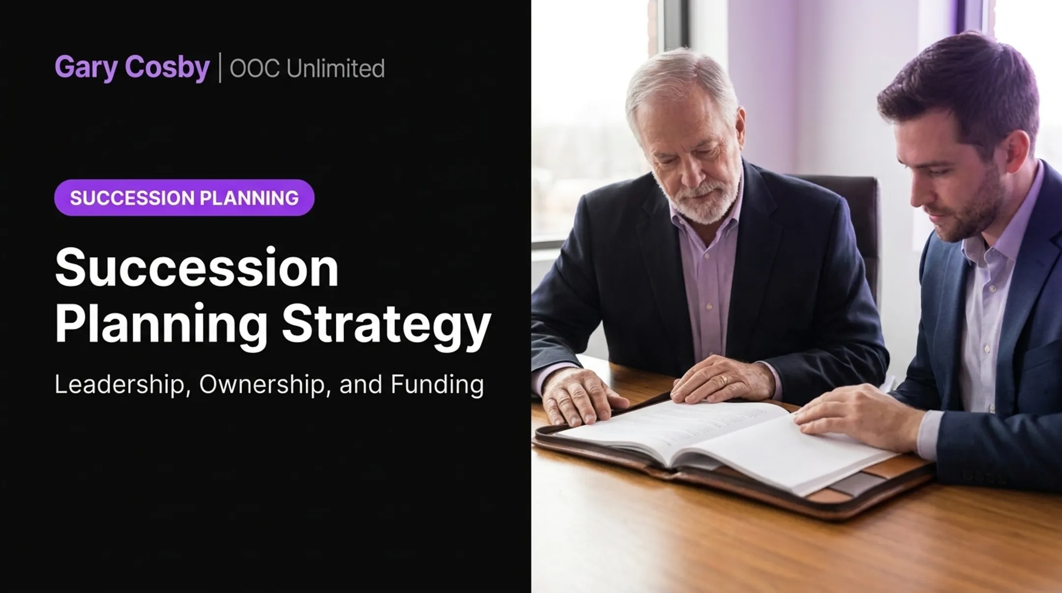 Succession planning strategy covering leadership, ownership, and funding