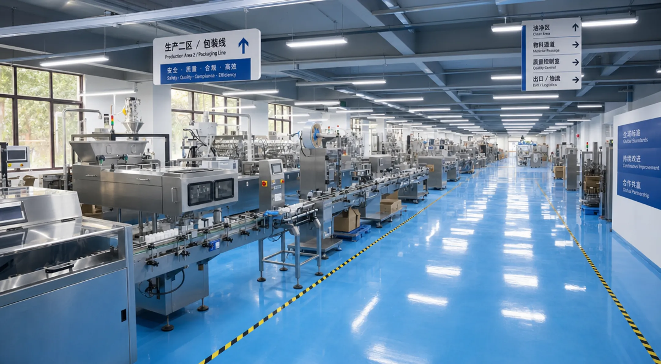 Global pharmaceutical manufacturing facility representing cross-border acquisition strategy