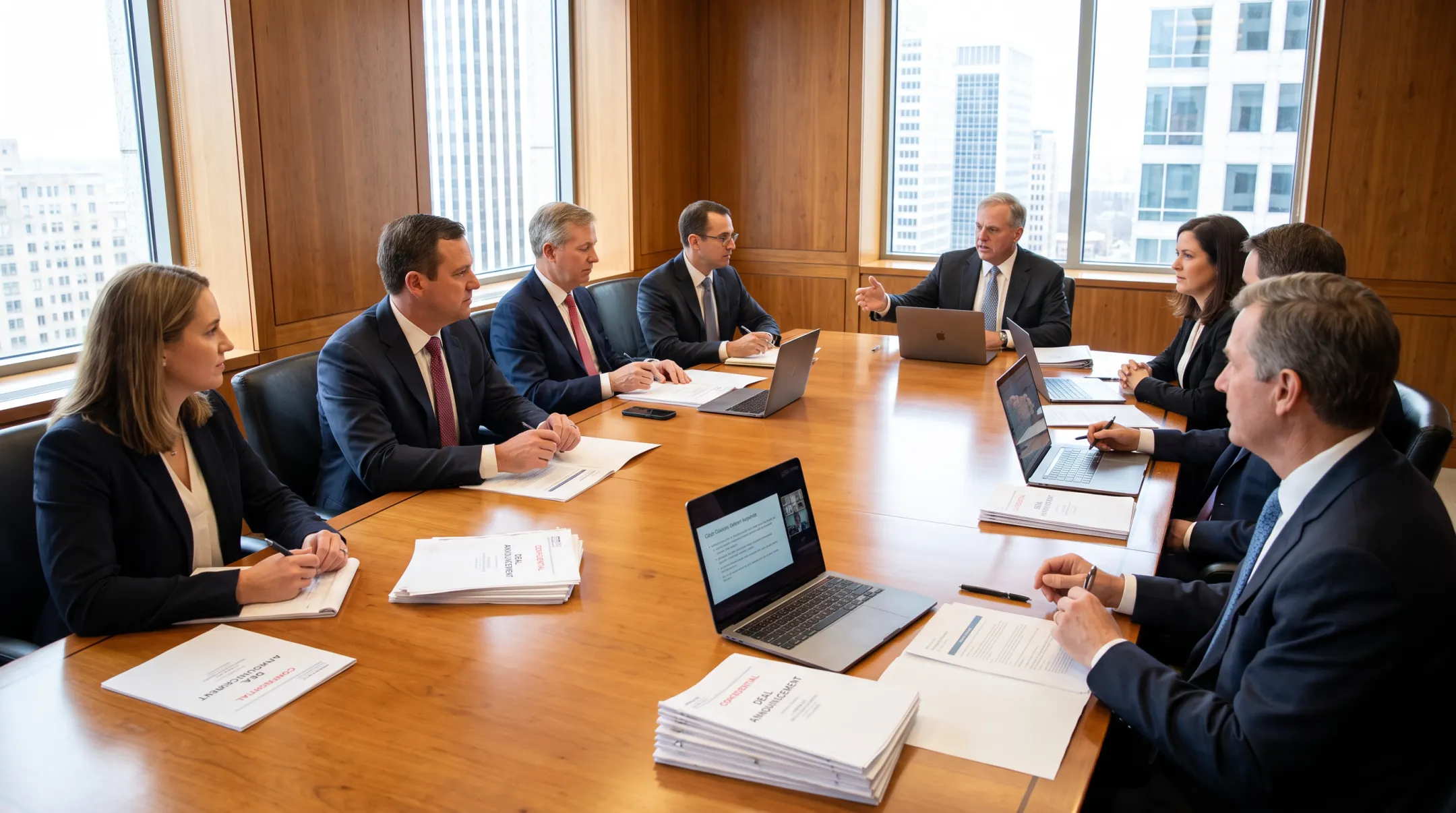 Gateway Group communications team preparing M&A transaction messaging materials