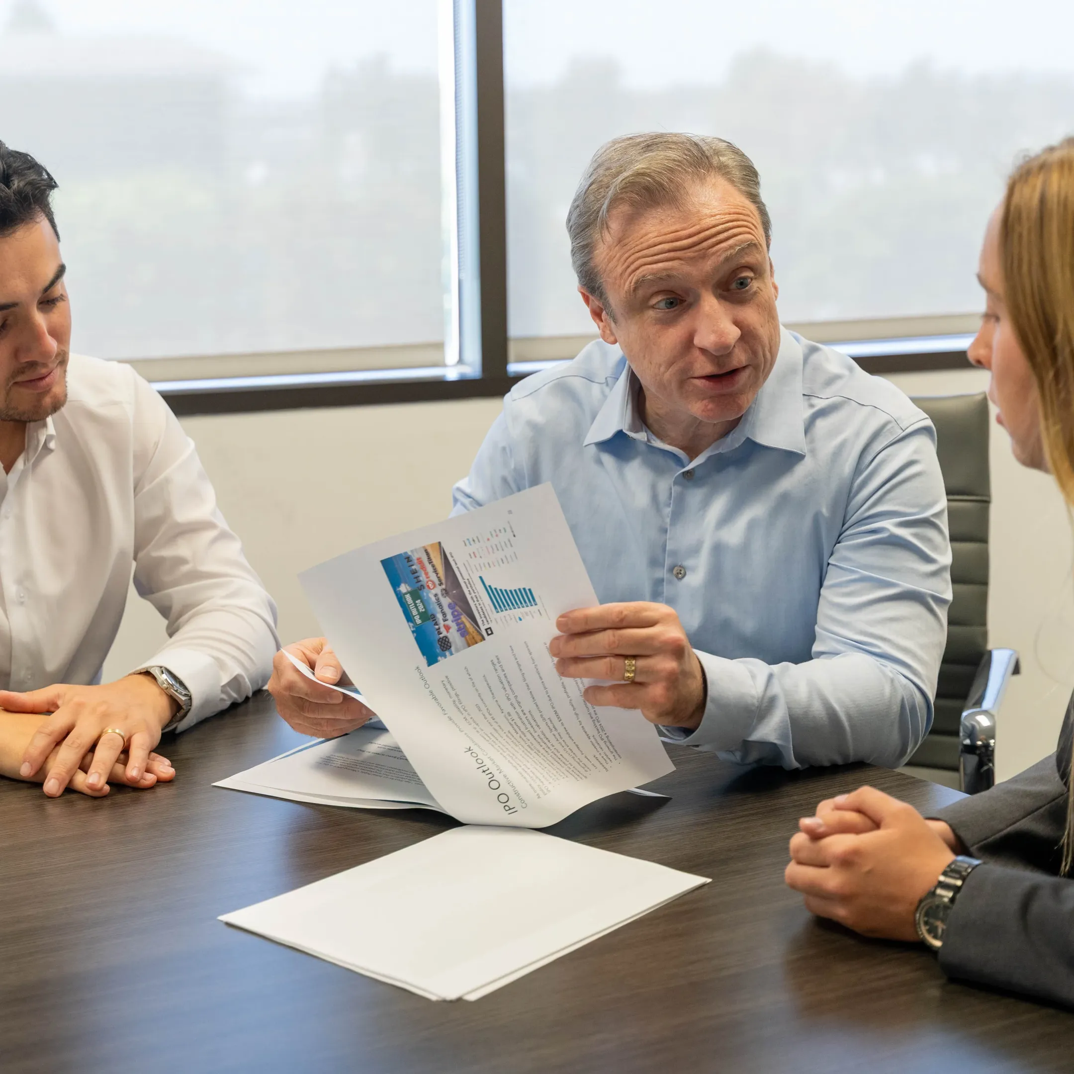 Advisor preparing a corporate media communications plan