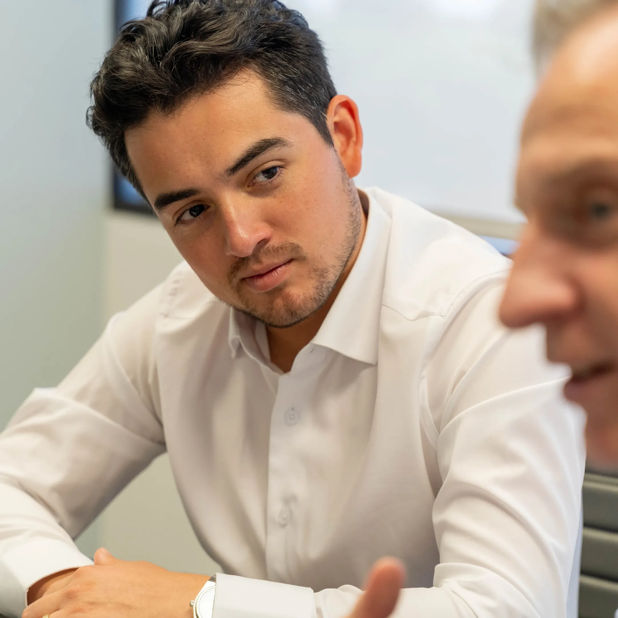 Advisor discussing a corporate communications strategy