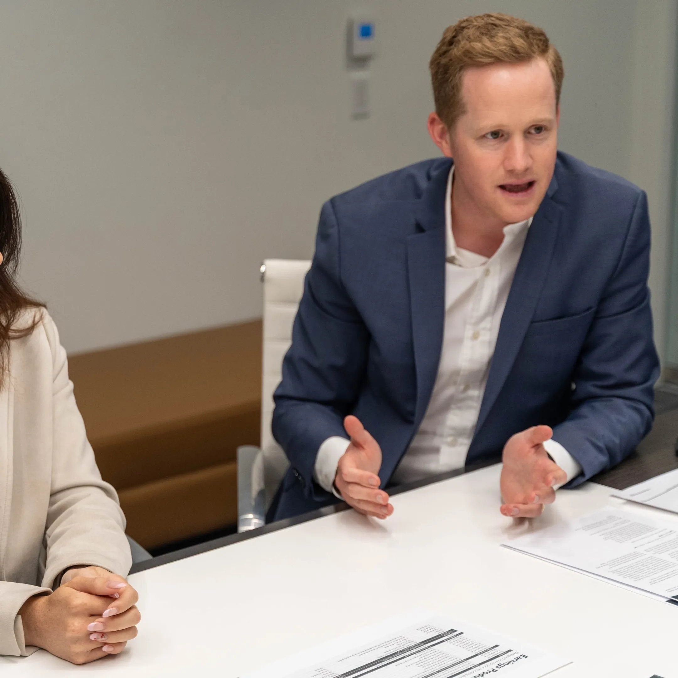 Advisor reviewing corporate communications strategy