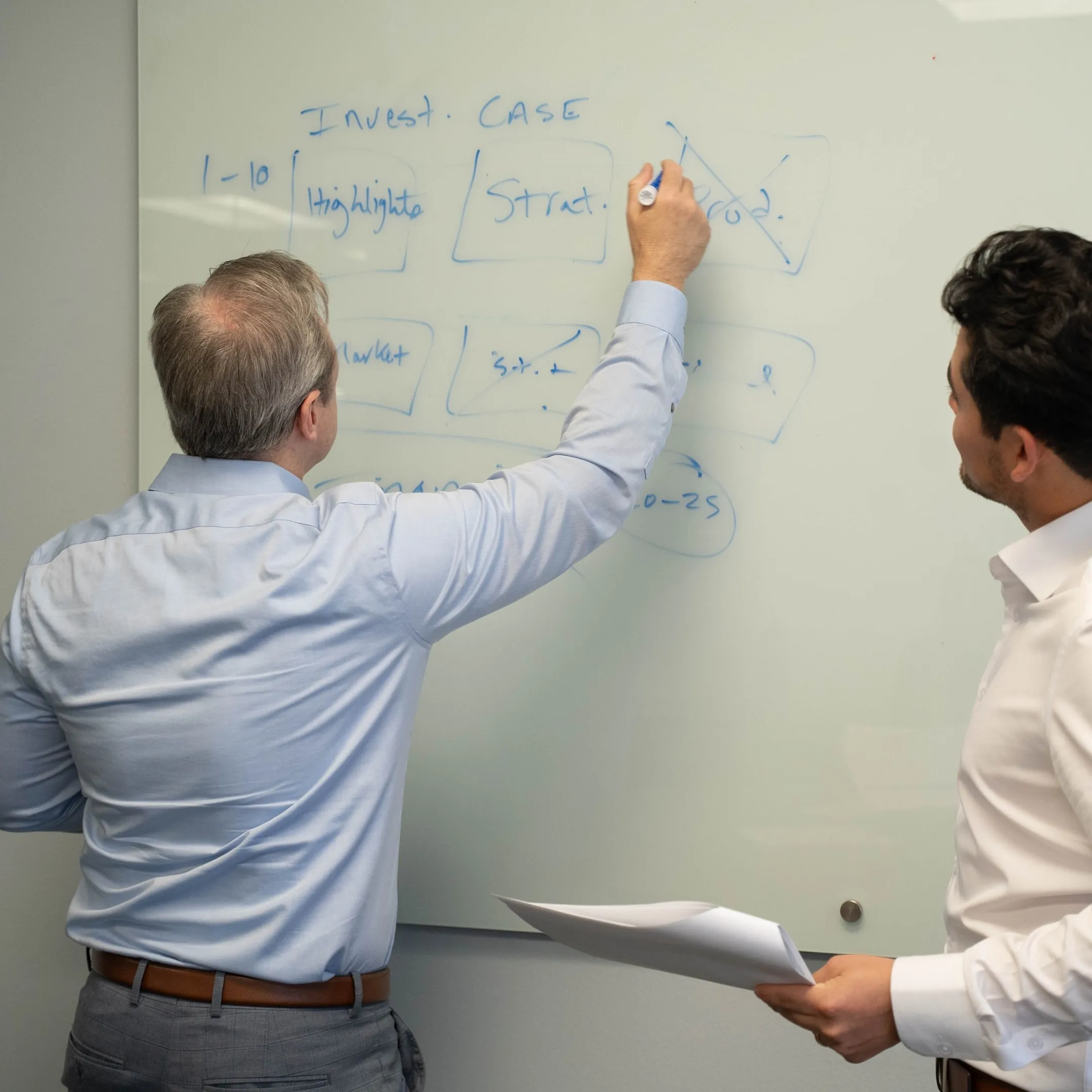 Advisor developing a strategic media communications plan