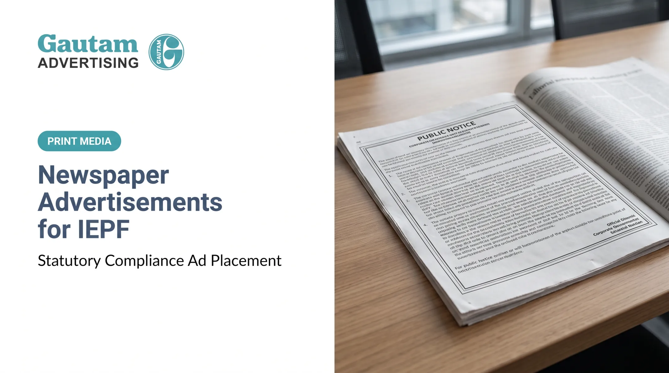 Newspaper Advertisements for IEPF