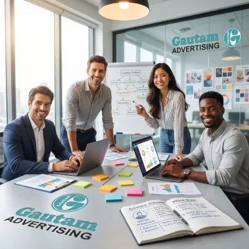 Advertising team developing campaign strategy