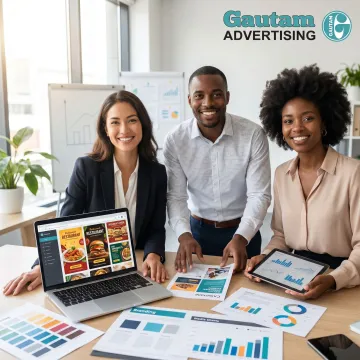 Restaurant advertising campaign planning session