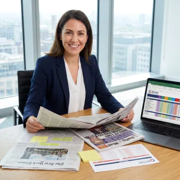 Consultant planning newspaper ad placements