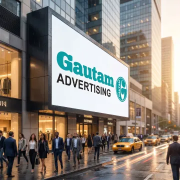 Outdoor digital signage display in a public commercial area