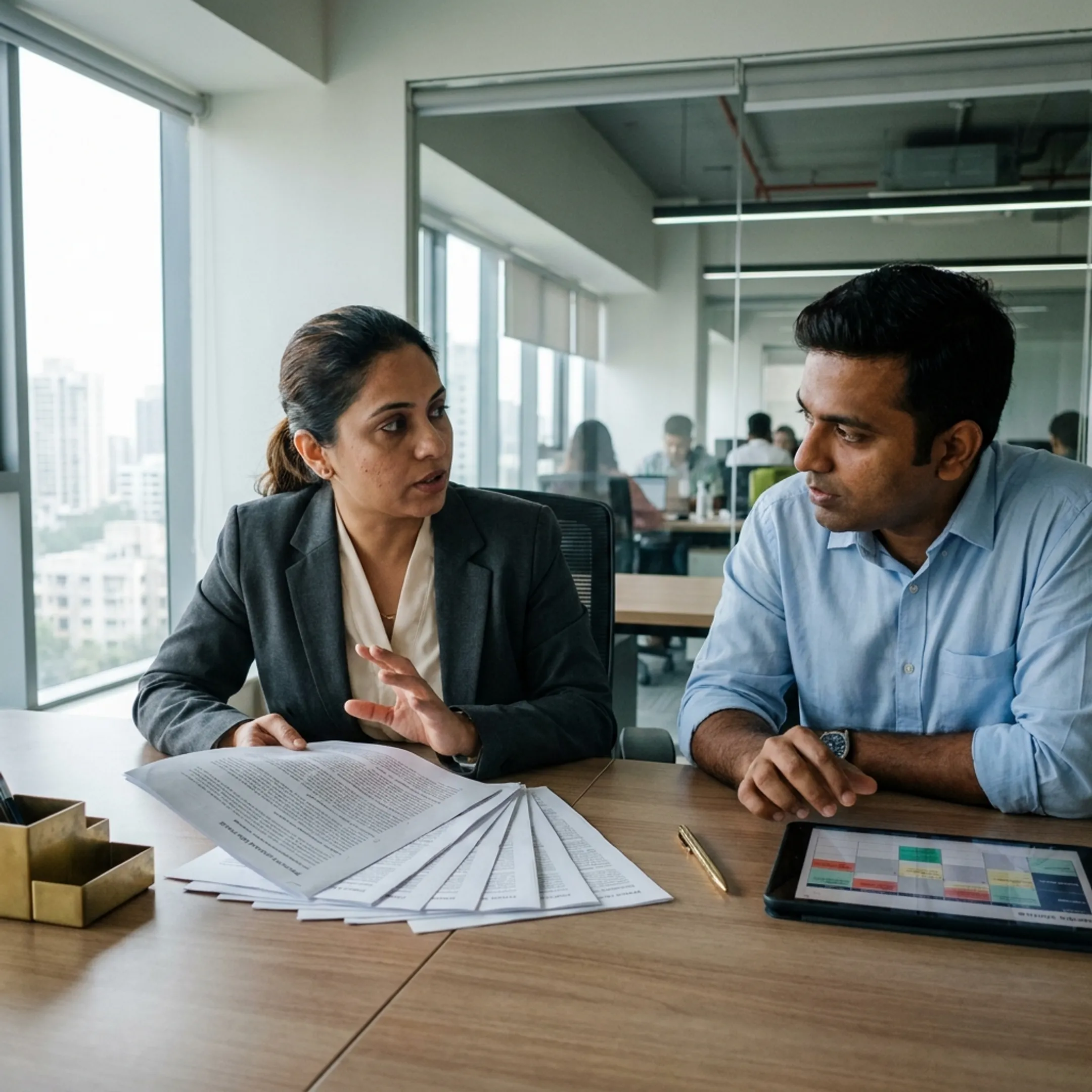 Professional reviewing a digital press release distribution plan for India