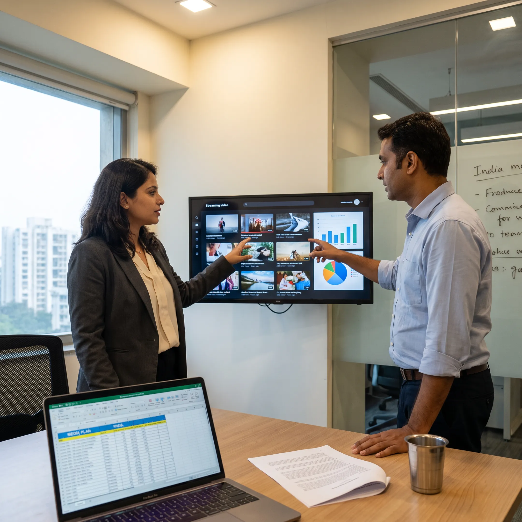 Advertiser reviewing a Hotstar streaming campaign on a digital media planning screen